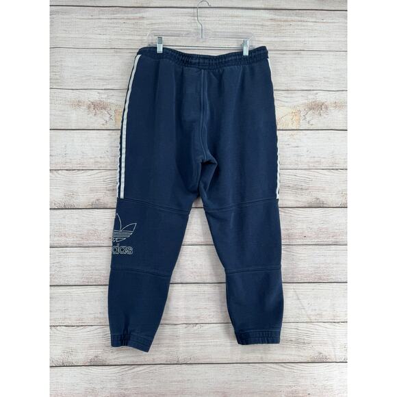 Adidas Originals Embroidered Trefoil Jogger Sweatpants Mens Large Blue White - Picture 2 of 13